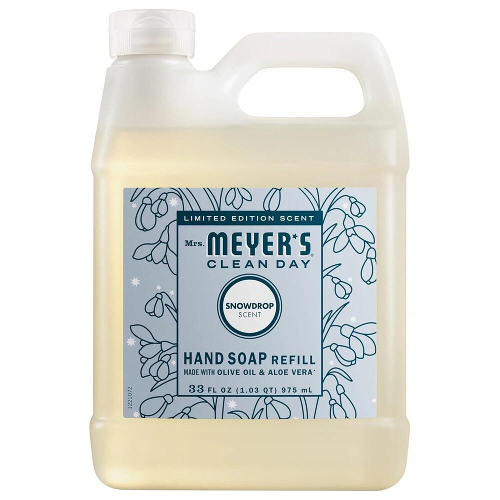 Mrs. Meyer's Clean Day Liquid Hand Soap REFILL 33 fl. oz. Seasonal SNOWDROP